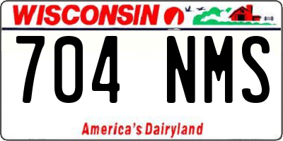 WI license plate 704NMS