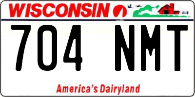 WI license plate 704NMT