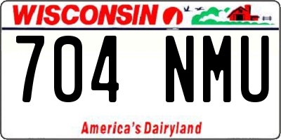WI license plate 704NMU