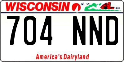 WI license plate 704NND