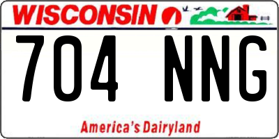 WI license plate 704NNG