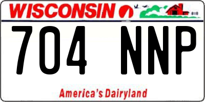 WI license plate 704NNP