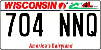 WI license plate 704NNQ