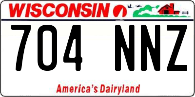 WI license plate 704NNZ