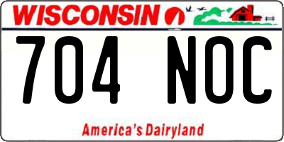 WI license plate 704NOC