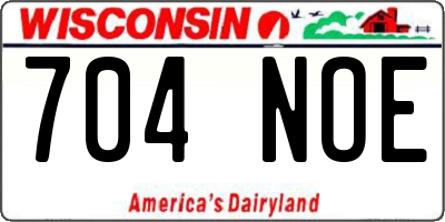 WI license plate 704NOE