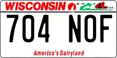 WI license plate 704NOF
