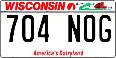 WI license plate 704NOG