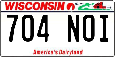 WI license plate 704NOI