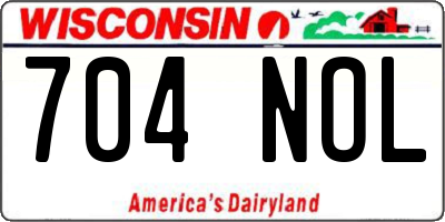 WI license plate 704NOL