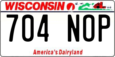 WI license plate 704NOP