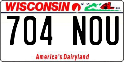 WI license plate 704NOU