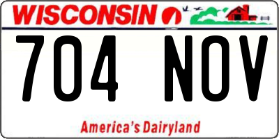 WI license plate 704NOV