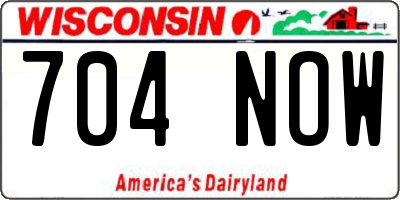 WI license plate 704NOW
