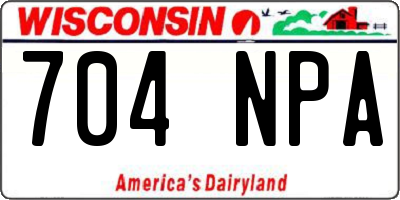 WI license plate 704NPA