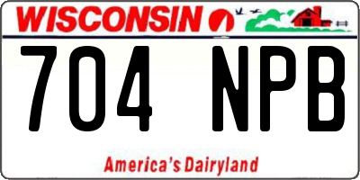 WI license plate 704NPB