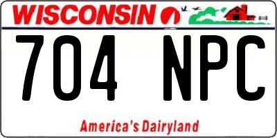 WI license plate 704NPC