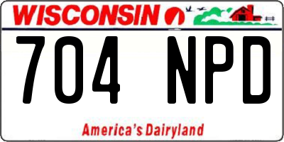 WI license plate 704NPD