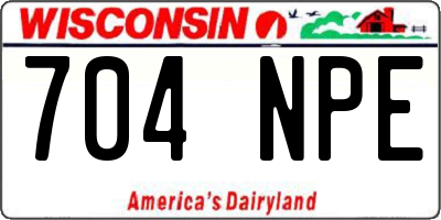 WI license plate 704NPE