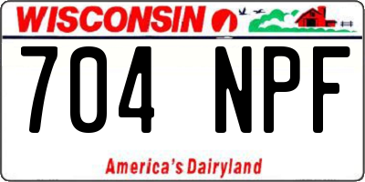 WI license plate 704NPF