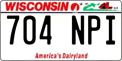WI license plate 704NPI