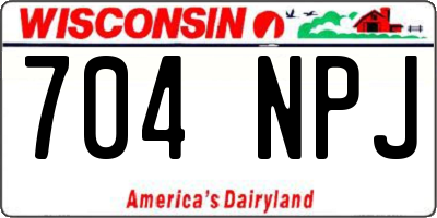 WI license plate 704NPJ