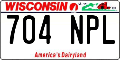 WI license plate 704NPL
