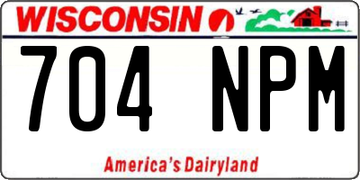 WI license plate 704NPM