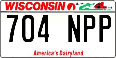 WI license plate 704NPP