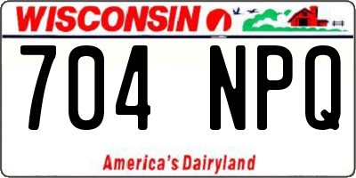 WI license plate 704NPQ