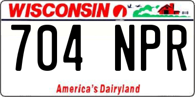 WI license plate 704NPR