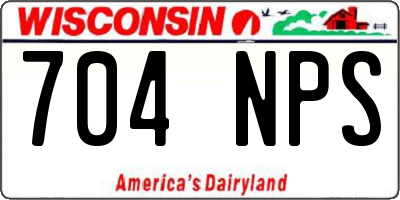 WI license plate 704NPS