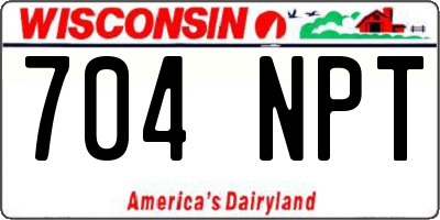 WI license plate 704NPT