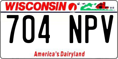 WI license plate 704NPV