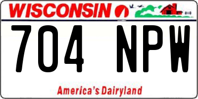 WI license plate 704NPW
