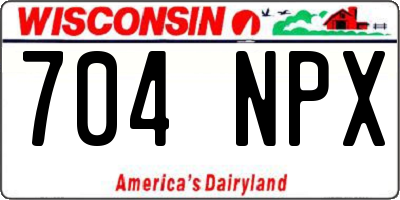 WI license plate 704NPX