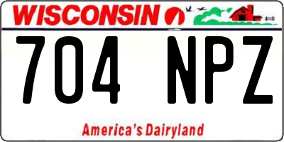 WI license plate 704NPZ