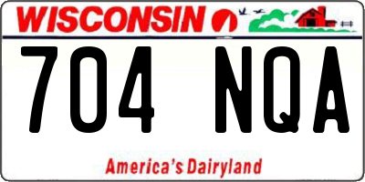 WI license plate 704NQA