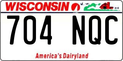 WI license plate 704NQC