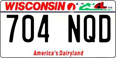 WI license plate 704NQD