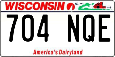 WI license plate 704NQE