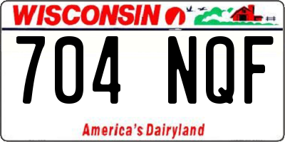 WI license plate 704NQF