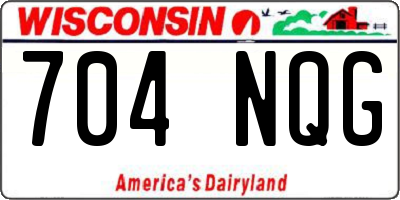 WI license plate 704NQG