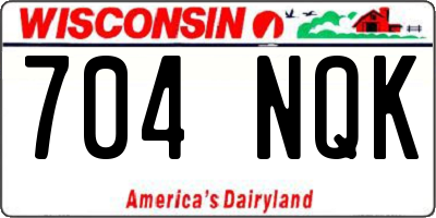 WI license plate 704NQK