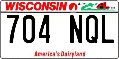 WI license plate 704NQL