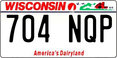 WI license plate 704NQP