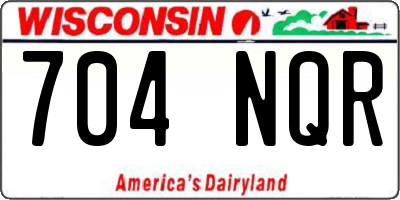 WI license plate 704NQR