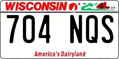 WI license plate 704NQS