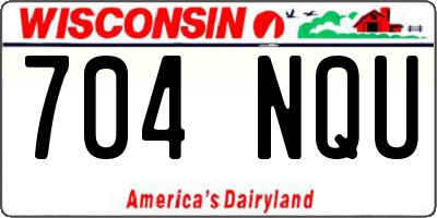 WI license plate 704NQU