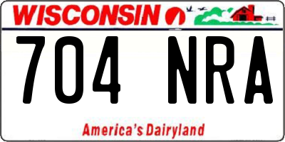 WI license plate 704NRA